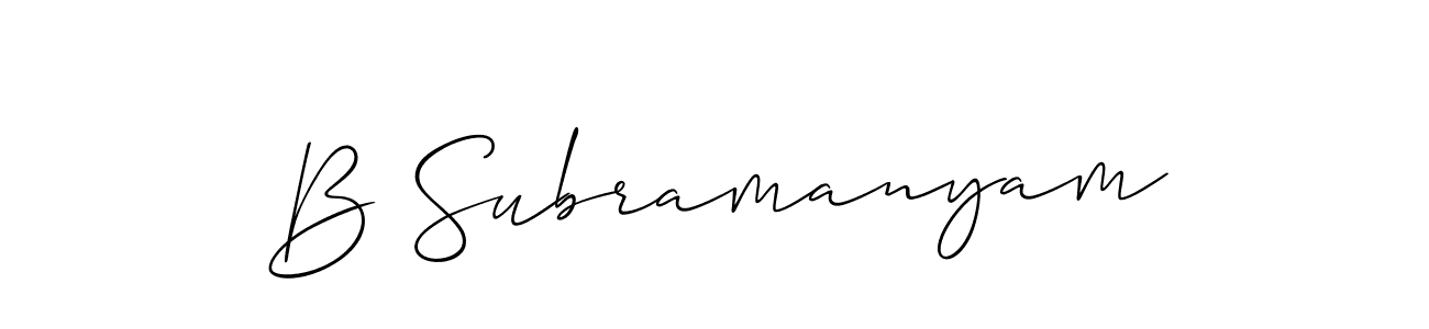 if you are searching for the best signature style for your name B Subramanyam. so please give up your signature search. here we have designed multiple signature styles  using Allison_Script. B Subramanyam signature style 2 images and pictures png