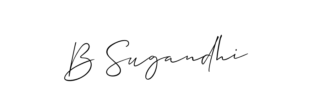 You should practise on your own different ways (Allison_Script) to write your name (B Sugandhi) in signature. don't let someone else do it for you. B Sugandhi signature style 2 images and pictures png