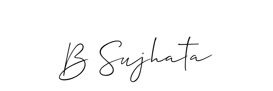 How to make B Sujhata name signature. Use Allison_Script style for creating short signs online. This is the latest handwritten sign. B Sujhata signature style 2 images and pictures png