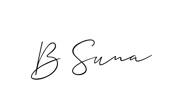 How to make B Suna signature? Allison_Script is a professional autograph style. Create handwritten signature for B Suna name. B Suna signature style 2 images and pictures png