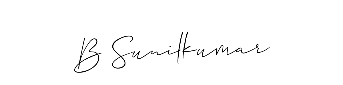 Design your own signature with our free online signature maker. With this signature software, you can create a handwritten (Allison_Script) signature for name B Sunilkumar. B Sunilkumar signature style 2 images and pictures png