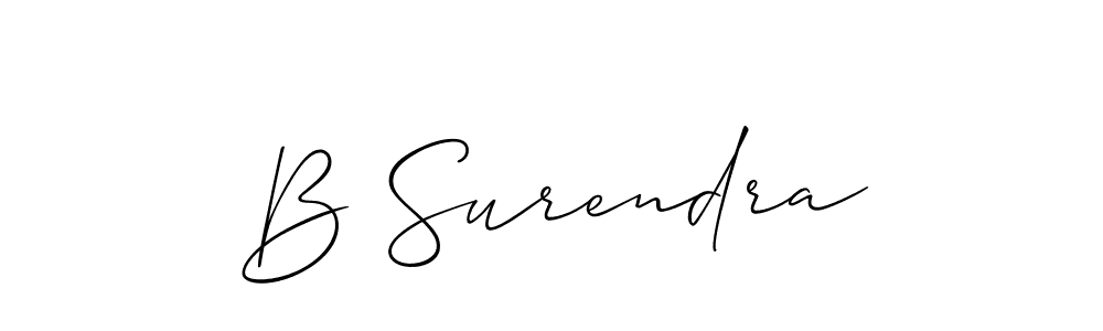 if you are searching for the best signature style for your name B Surendra. so please give up your signature search. here we have designed multiple signature styles  using Allison_Script. B Surendra signature style 2 images and pictures png