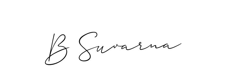 You should practise on your own different ways (Allison_Script) to write your name (B Suvarna) in signature. don't let someone else do it for you. B Suvarna signature style 2 images and pictures png