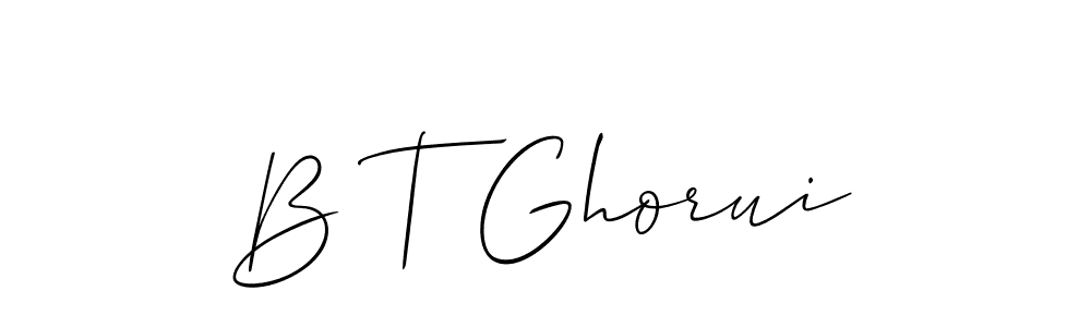 How to make B T Ghorui signature? Allison_Script is a professional autograph style. Create handwritten signature for B T Ghorui name. B T Ghorui signature style 2 images and pictures png
