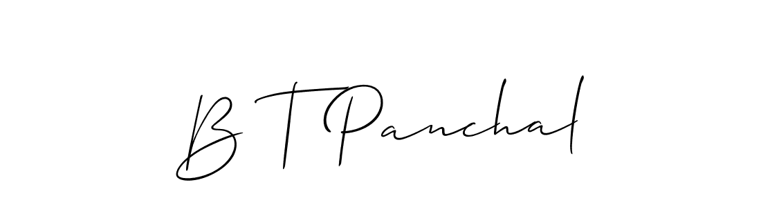 B T Panchal stylish signature style. Best Handwritten Sign (Allison_Script) for my name. Handwritten Signature Collection Ideas for my name B T Panchal. B T Panchal signature style 2 images and pictures png