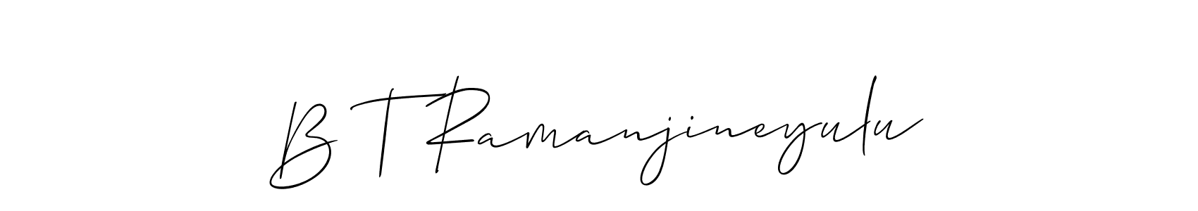 Use a signature maker to create a handwritten signature online. With this signature software, you can design (Allison_Script) your own signature for name B T Ramanjineyulu. B T Ramanjineyulu signature style 2 images and pictures png