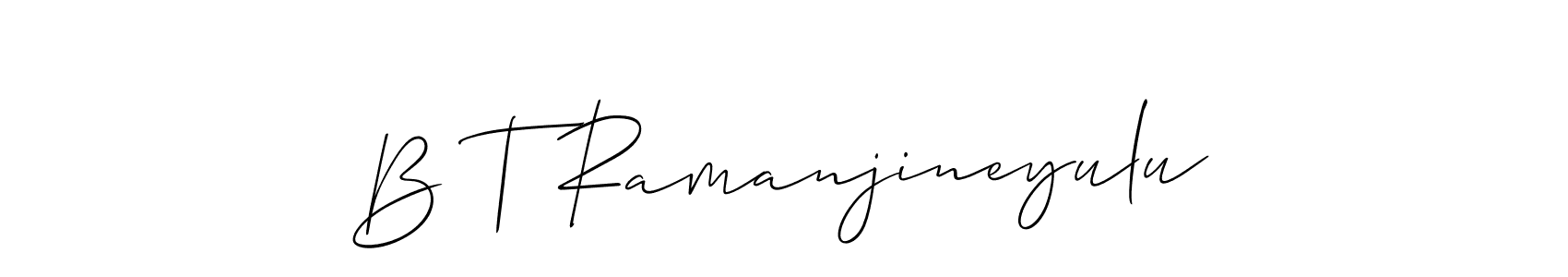 Create a beautiful signature design for name B T Ramanjineyulu. With this signature (Allison_Script) fonts, you can make a handwritten signature for free. B T Ramanjineyulu signature style 2 images and pictures png