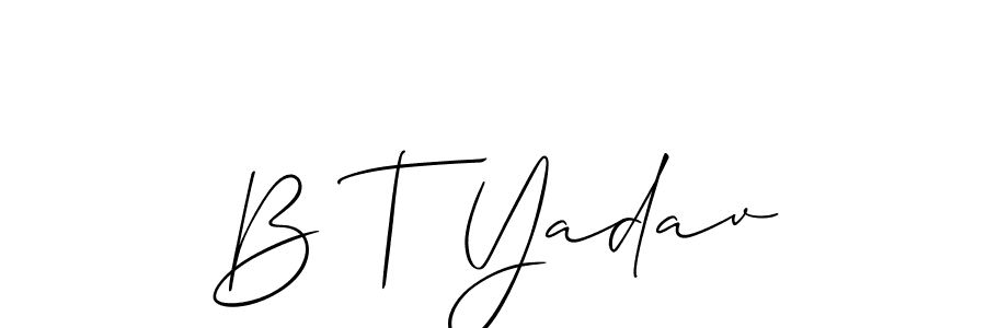 Allison_Script is a professional signature style that is perfect for those who want to add a touch of class to their signature. It is also a great choice for those who want to make their signature more unique. Get B T Yadav name to fancy signature for free. B T Yadav signature style 2 images and pictures png