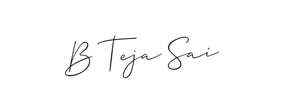 Also You can easily find your signature by using the search form. We will create B Teja Sai name handwritten signature images for you free of cost using Allison_Script sign style. B Teja Sai signature style 2 images and pictures png