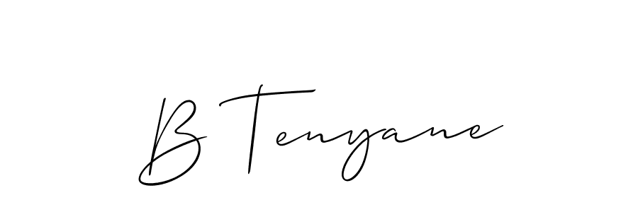 You should practise on your own different ways (Allison_Script) to write your name (B Tenyane) in signature. don't let someone else do it for you. B Tenyane signature style 2 images and pictures png