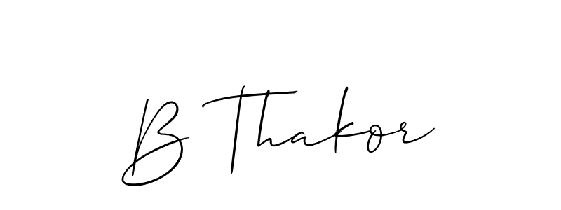 How to make B Thakor name signature. Use Allison_Script style for creating short signs online. This is the latest handwritten sign. B Thakor signature style 2 images and pictures png