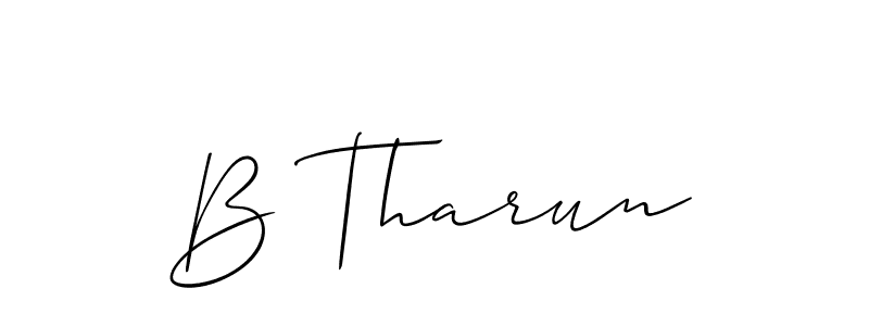 It looks lik you need a new signature style for name B Tharun. Design unique handwritten (Allison_Script) signature with our free signature maker in just a few clicks. B Tharun signature style 2 images and pictures png