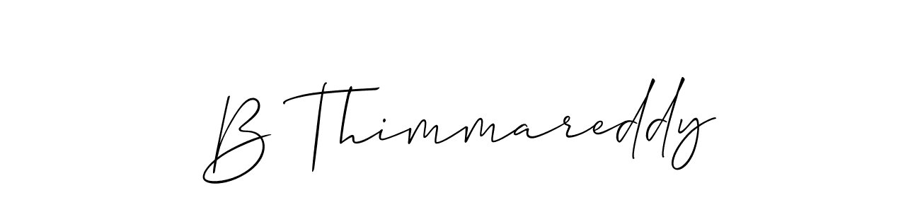 The best way (Allison_Script) to make a short signature is to pick only two or three words in your name. The name B Thimmareddy include a total of six letters. For converting this name. B Thimmareddy signature style 2 images and pictures png