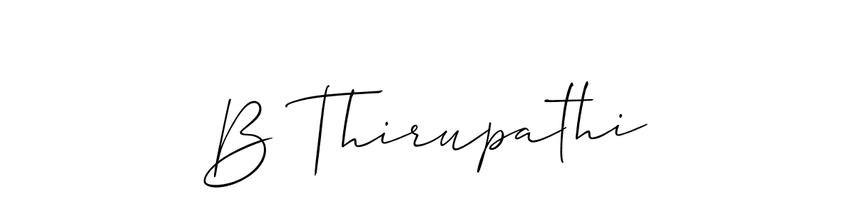 Also we have B Thirupathi name is the best signature style. Create professional handwritten signature collection using Allison_Script autograph style. B Thirupathi signature style 2 images and pictures png