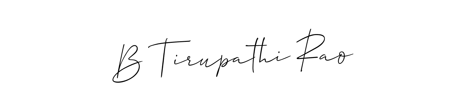 if you are searching for the best signature style for your name B Tirupathi Rao. so please give up your signature search. here we have designed multiple signature styles  using Allison_Script. B Tirupathi Rao signature style 2 images and pictures png