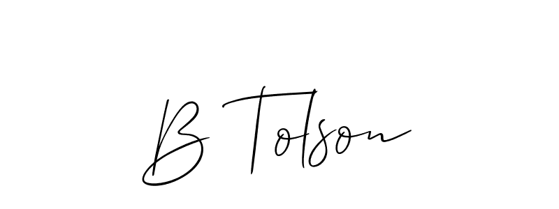 How to make B Tolson signature? Allison_Script is a professional autograph style. Create handwritten signature for B Tolson name. B Tolson signature style 2 images and pictures png