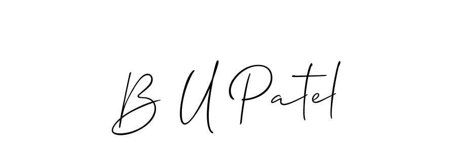 How to make B U Patel name signature. Use Allison_Script style for creating short signs online. This is the latest handwritten sign. B U Patel signature style 2 images and pictures png