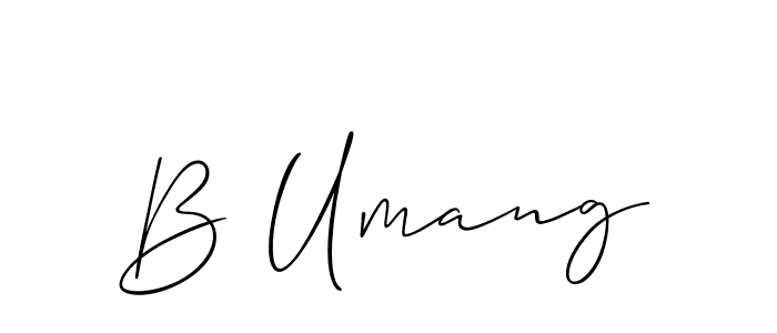 B Umang stylish signature style. Best Handwritten Sign (Allison_Script) for my name. Handwritten Signature Collection Ideas for my name B Umang. B Umang signature style 2 images and pictures png