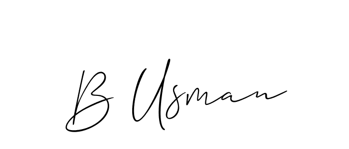 Also You can easily find your signature by using the search form. We will create B Usman name handwritten signature images for you free of cost using Allison_Script sign style. B Usman signature style 2 images and pictures png