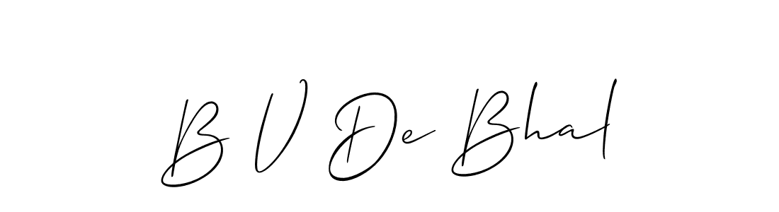 Make a beautiful signature design for name B V De Bhal. With this signature (Allison_Script) style, you can create a handwritten signature for free. B V De Bhal signature style 2 images and pictures png