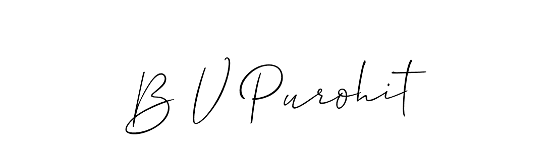 Also You can easily find your signature by using the search form. We will create B V Purohit name handwritten signature images for you free of cost using Allison_Script sign style. B V Purohit signature style 2 images and pictures png