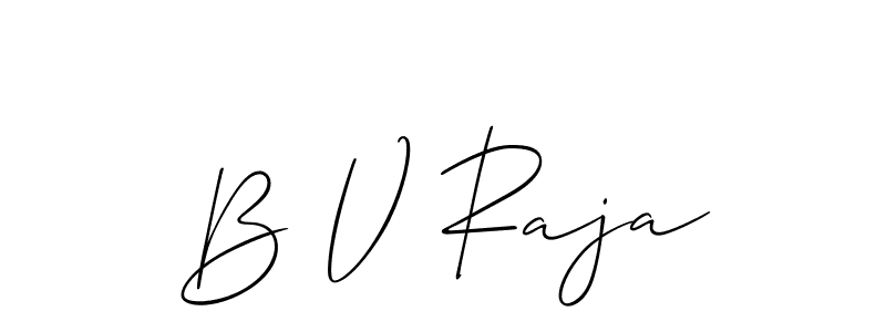 How to make B V Raja name signature. Use Allison_Script style for creating short signs online. This is the latest handwritten sign. B V Raja signature style 2 images and pictures png