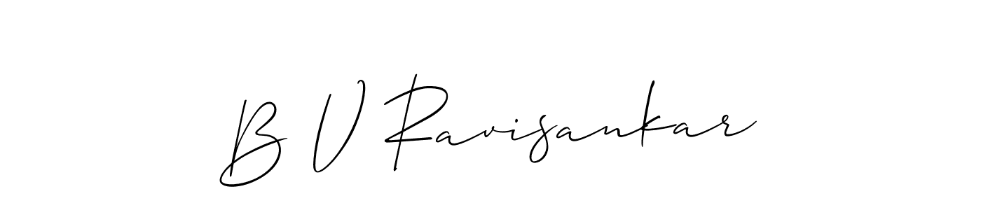 Make a beautiful signature design for name B V Ravisankar. With this signature (Allison_Script) style, you can create a handwritten signature for free. B V Ravisankar signature style 2 images and pictures png