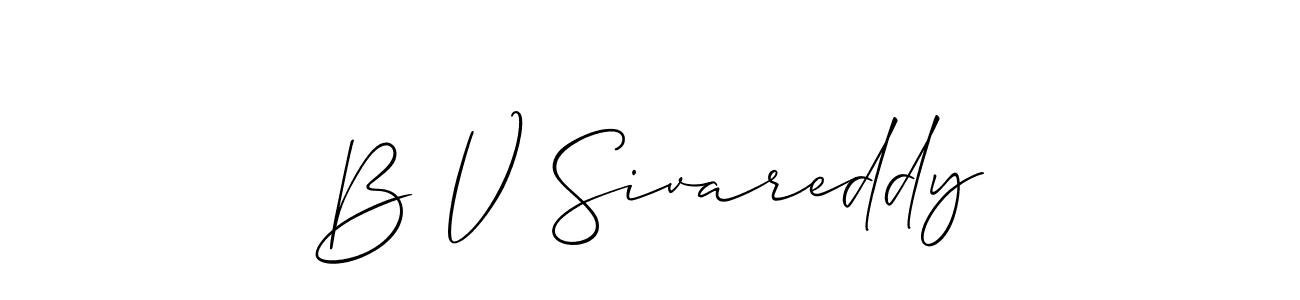It looks lik you need a new signature style for name B V Sivareddy. Design unique handwritten (Allison_Script) signature with our free signature maker in just a few clicks. B V Sivareddy signature style 2 images and pictures png