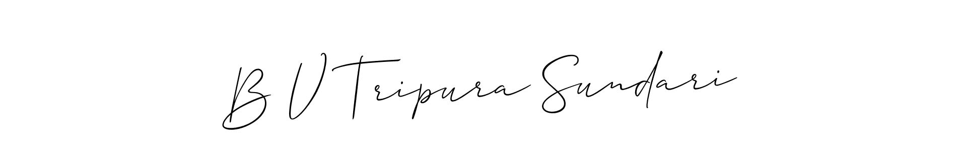 if you are searching for the best signature style for your name B V Tripura Sundari. so please give up your signature search. here we have designed multiple signature styles  using Allison_Script. B V Tripura Sundari signature style 2 images and pictures png