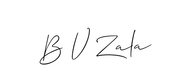 Also You can easily find your signature by using the search form. We will create B V Zala name handwritten signature images for you free of cost using Allison_Script sign style. B V Zala signature style 2 images and pictures png