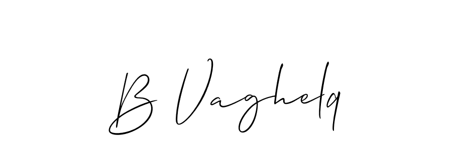 It looks lik you need a new signature style for name B Vaghelq. Design unique handwritten (Allison_Script) signature with our free signature maker in just a few clicks. B Vaghelq signature style 2 images and pictures png