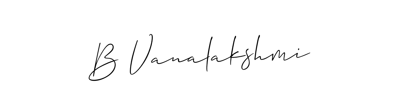 You should practise on your own different ways (Allison_Script) to write your name (B Vanalakshmi) in signature. don't let someone else do it for you. B Vanalakshmi signature style 2 images and pictures png