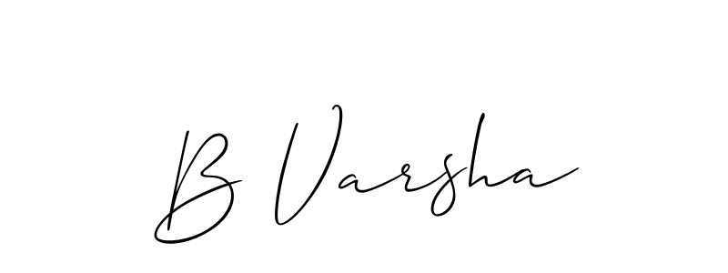 It looks lik you need a new signature style for name B Varsha. Design unique handwritten (Allison_Script) signature with our free signature maker in just a few clicks. B Varsha signature style 2 images and pictures png