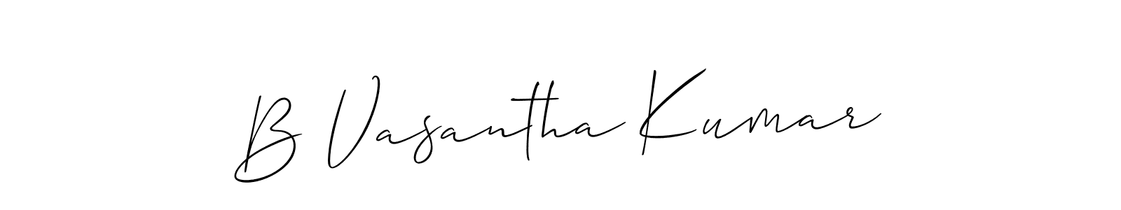 Make a beautiful signature design for name B Vasantha Kumar. With this signature (Allison_Script) style, you can create a handwritten signature for free. B Vasantha Kumar signature style 2 images and pictures png