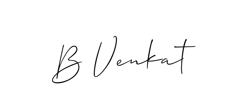 How to make B Venkat signature? Allison_Script is a professional autograph style. Create handwritten signature for B Venkat name. B Venkat signature style 2 images and pictures png