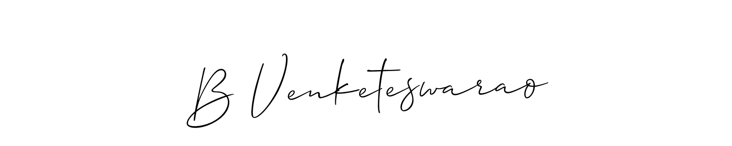 The best way (Allison_Script) to make a short signature is to pick only two or three words in your name. The name B Venketeswarao include a total of six letters. For converting this name. B Venketeswarao signature style 2 images and pictures png