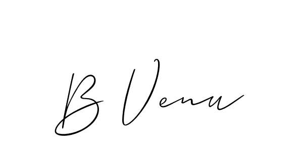 Design your own signature with our free online signature maker. With this signature software, you can create a handwritten (Allison_Script) signature for name B Venu. B Venu signature style 2 images and pictures png