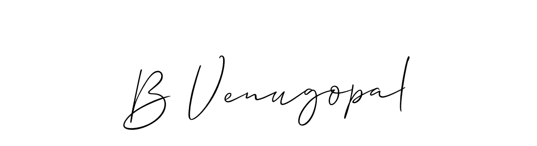 Design your own signature with our free online signature maker. With this signature software, you can create a handwritten (Allison_Script) signature for name B Venugopal. B Venugopal signature style 2 images and pictures png