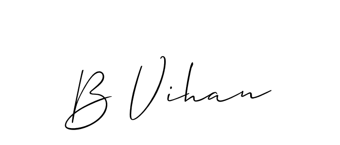 Also You can easily find your signature by using the search form. We will create B Vihan name handwritten signature images for you free of cost using Allison_Script sign style. B Vihan signature style 2 images and pictures png