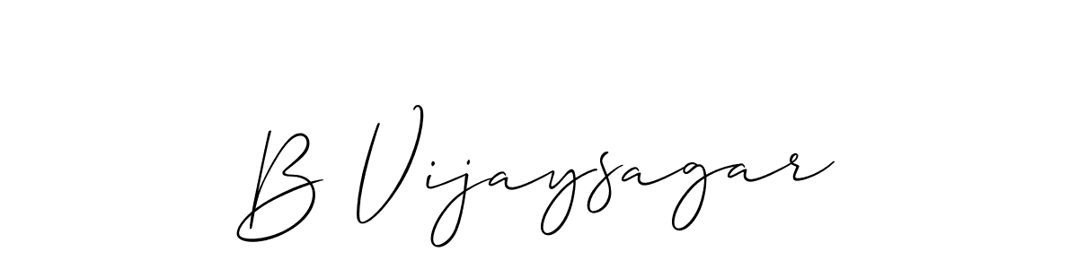 The best way (Allison_Script) to make a short signature is to pick only two or three words in your name. The name B Vijaysagar include a total of six letters. For converting this name. B Vijaysagar signature style 2 images and pictures png