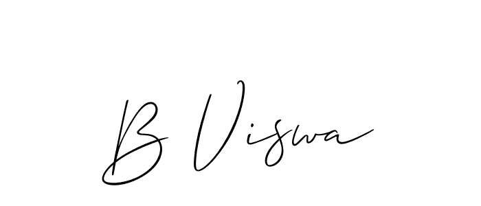 How to make B Viswa signature? Allison_Script is a professional autograph style. Create handwritten signature for B Viswa name. B Viswa signature style 2 images and pictures png
