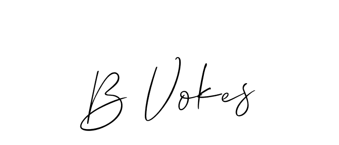 Allison_Script is a professional signature style that is perfect for those who want to add a touch of class to their signature. It is also a great choice for those who want to make their signature more unique. Get B Vokes name to fancy signature for free. B Vokes signature style 2 images and pictures png