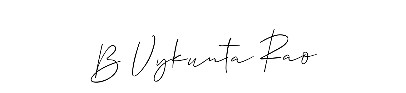 Design your own signature with our free online signature maker. With this signature software, you can create a handwritten (Allison_Script) signature for name B Vykunta Rao. B Vykunta Rao signature style 2 images and pictures png
