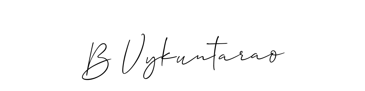 Similarly Allison_Script is the best handwritten signature design. Signature creator online .You can use it as an online autograph creator for name B Vykuntarao. B Vykuntarao signature style 2 images and pictures png