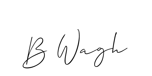 The best way (Allison_Script) to make a short signature is to pick only two or three words in your name. The name B Wagh include a total of six letters. For converting this name. B Wagh signature style 2 images and pictures png