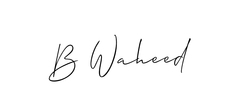 Make a beautiful signature design for name B Waheed. With this signature (Allison_Script) style, you can create a handwritten signature for free. B Waheed signature style 2 images and pictures png