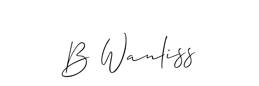 Check out images of Autograph of B Wanliss name. Actor B Wanliss Signature Style. Allison_Script is a professional sign style online. B Wanliss signature style 2 images and pictures png
