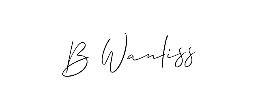 Make a beautiful signature design for name B Wanliss. Use this online signature maker to create a handwritten signature for free. B Wanliss signature style 2 images and pictures png
