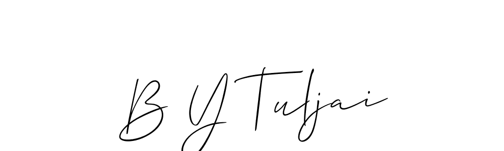 Design your own signature with our free online signature maker. With this signature software, you can create a handwritten (Allison_Script) signature for name B Y Tuljai. B Y Tuljai signature style 2 images and pictures png