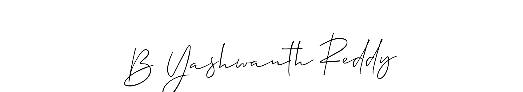 The best way (Allison_Script) to make a short signature is to pick only two or three words in your name. The name B Yashwanth Reddy include a total of six letters. For converting this name. B Yashwanth Reddy signature style 2 images and pictures png